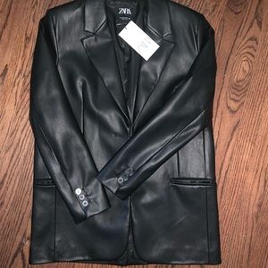 Black Leather Blazer